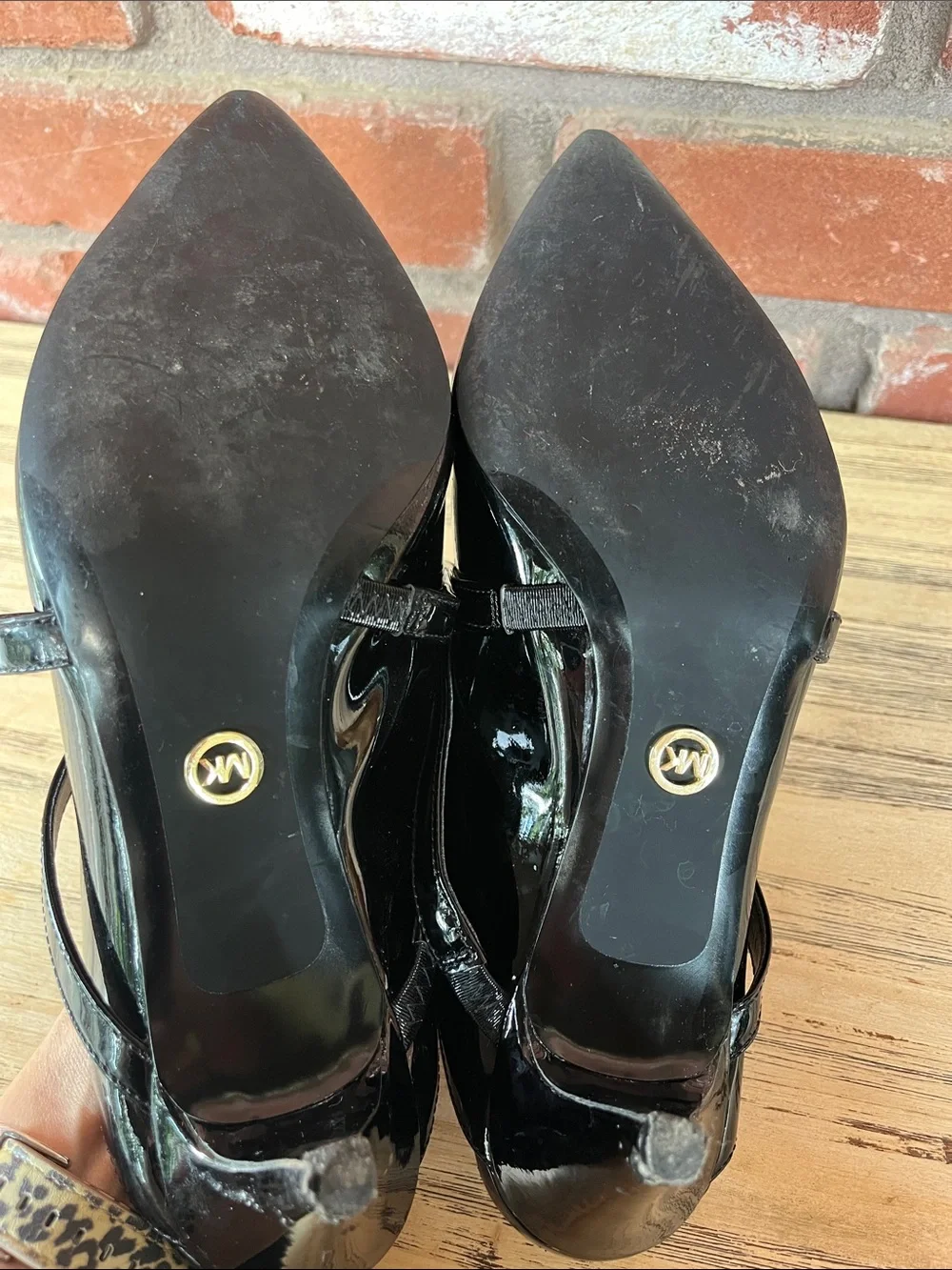Michael Kors Black Patent Pointed  Kitten Heel Geneva